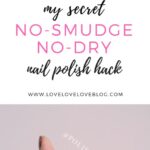 Pinterest graphic with text and a collage of a woman showing off her nail polish.