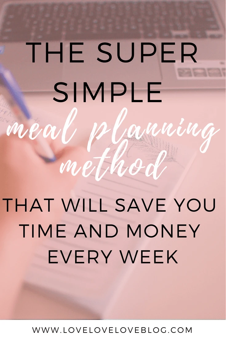 Pinterest graphic with text that reads "The Super Simple Meal Planning Method That Will Save You Time and Money Every Week".