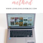 Pinterest graphic with text that reads "My Tried and Ture Meal Planning Method" and a picture of a laptop and notepad.