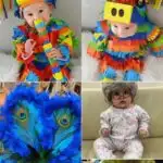Pinterest graphic with text and a collage of baby Halloween costumes.