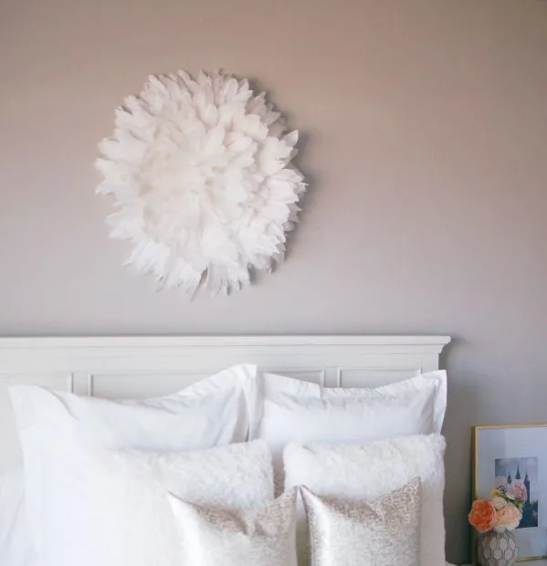 This Juju hat DIY decor is perfect above bed, in a bedroom, living room, nursery or fireplace! My tutorial for how to make a Juju hat is super easy and cheap and only takes an hour!