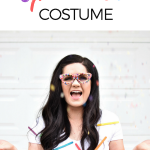 Pinterest graphic with text and woman wearing sprinkles costume.