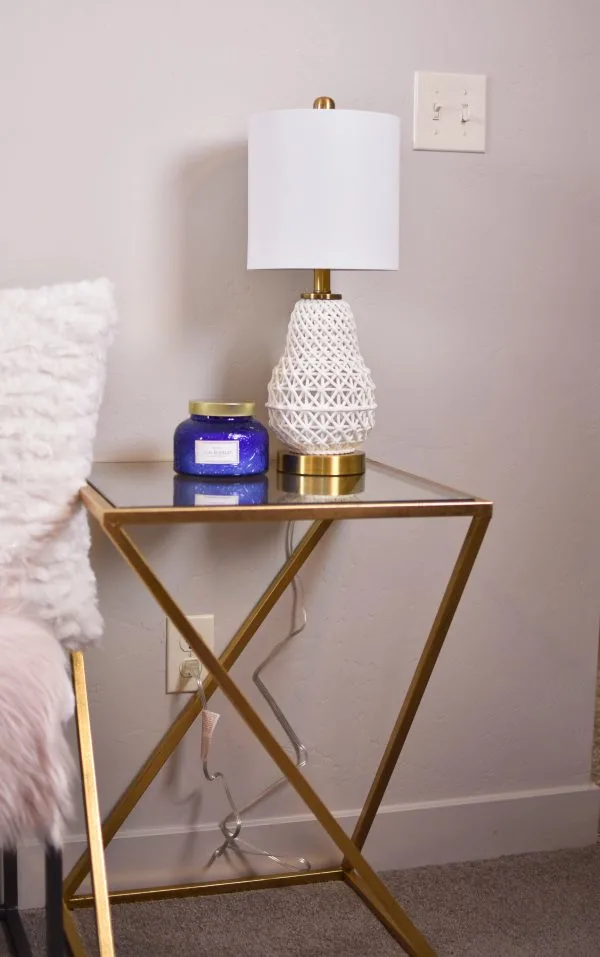 Gold side table, perfect for decorating on a budget