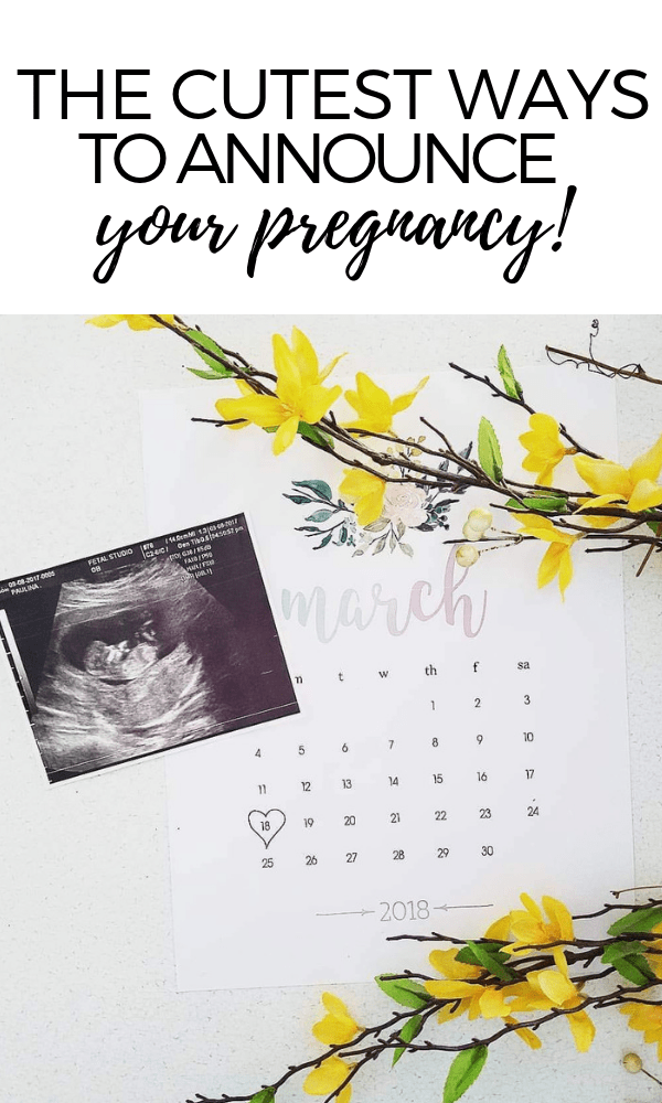 A Pinterest image with text and a calendar with a date surrounded in a heart and an ultrasound photo.