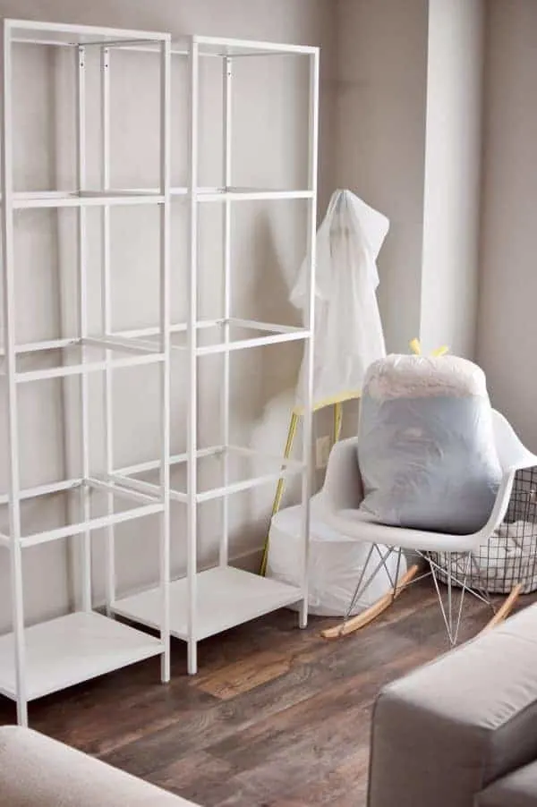 Furniture items covered in plastic bags are some tips for an organized move.