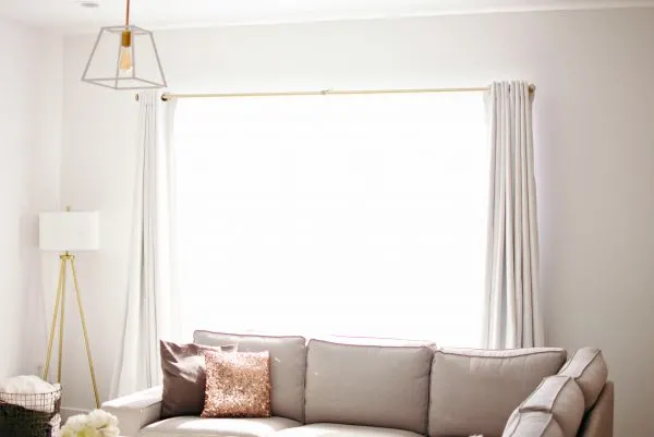 Curtains make for a cozy living room.