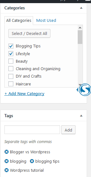 How to add categories and tags in WordPress.