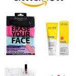 Pinterest graphic with text that reads "The Best Beautify Finds on Amazon" and a collage of beauty products on a white background.