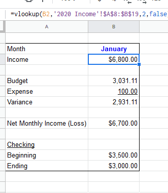 Simple budget worksheet to track expenses.