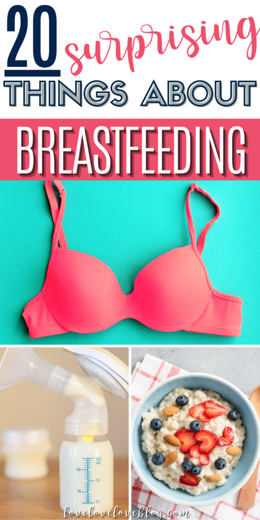 A Pinterest image with text and a photo of a bra, a bottle of milk, and a bowl of oatmeal.
