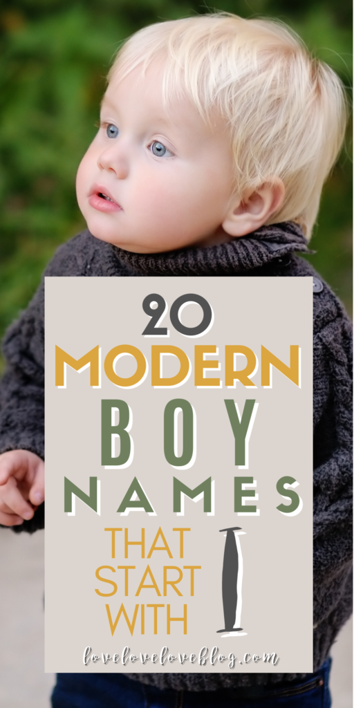 Pinterest graphic with text and little boy outside in black knit sweater.
