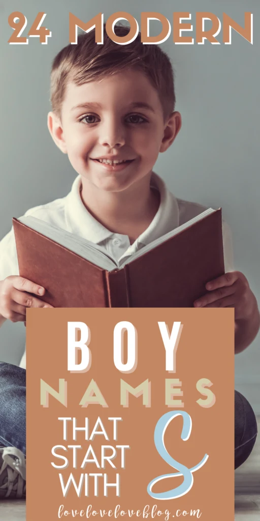 Pinterest graphic with text and little boy reading book.