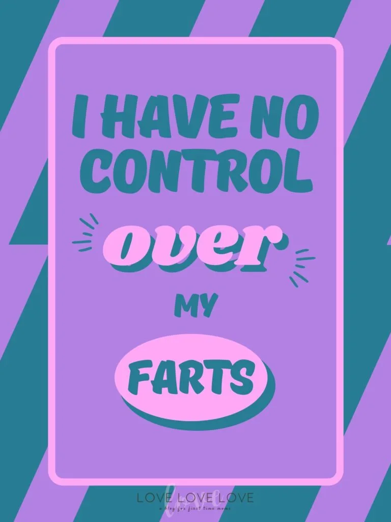 Graphic with text about controlling farts.