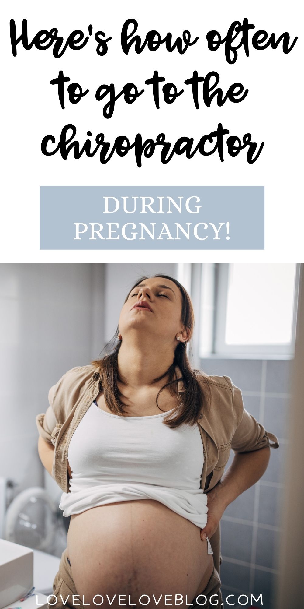 Pinterest graphic with text and pregnant woman arching her back in pain.