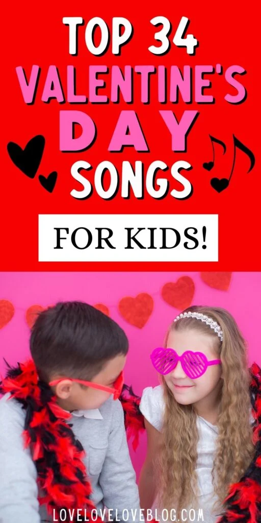 Pinterest graphic with text and kids wearing heart-shaped glasses.